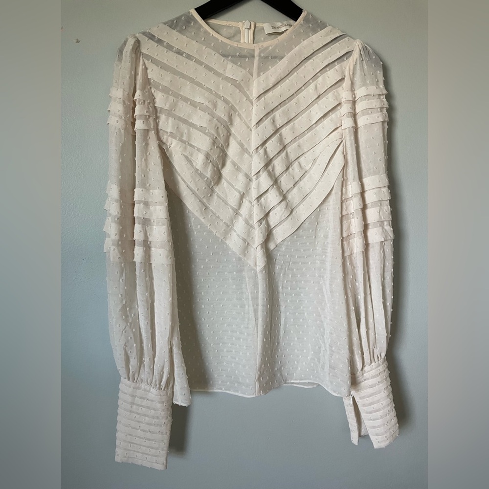 Zimmermann Swiss Dot Cream Blouse